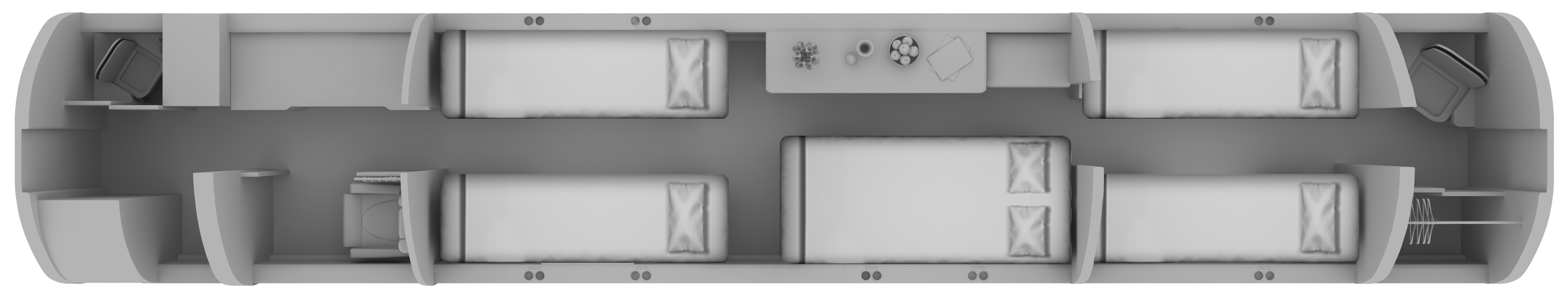 Floor Plan Bombardier Global 6000 Night
